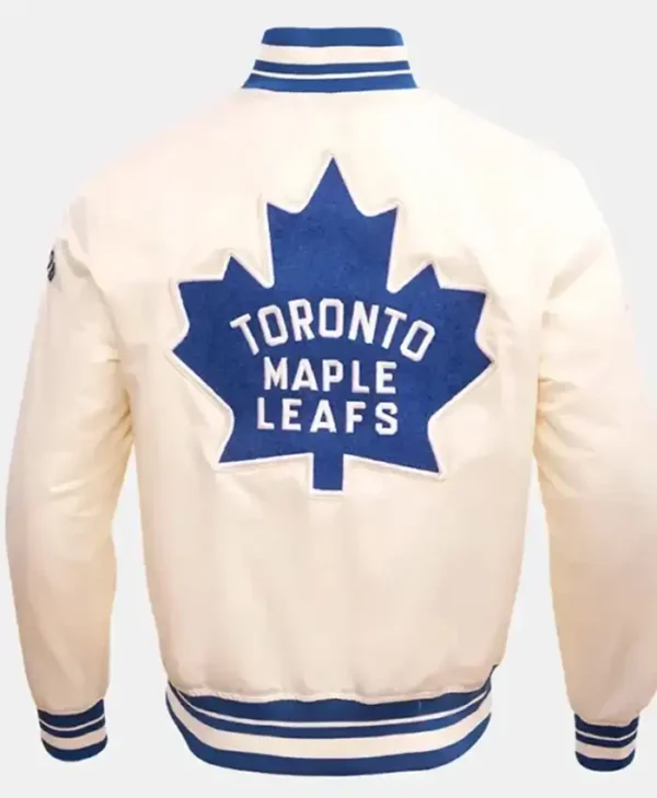 Toronto Maple Leafs Retro Classic Rib Off White Jacket Back