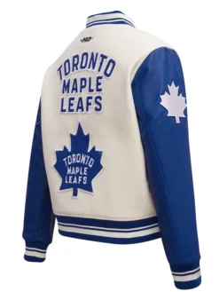 Toronto Maple Leafs Retro Classic Wool and Leather Varsity Jacket Back