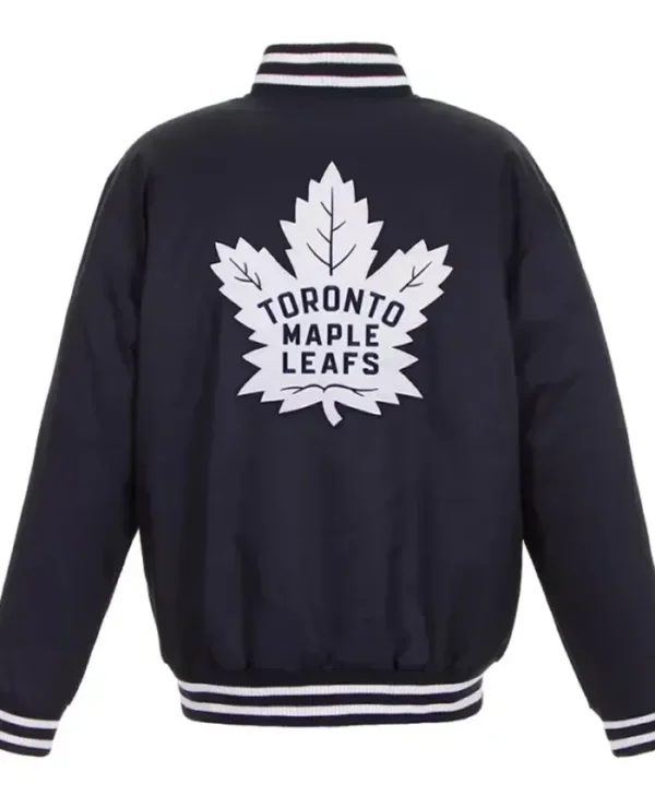 Toronto Maple Leafs Two Hit Poly Twill Navy Jacket Back