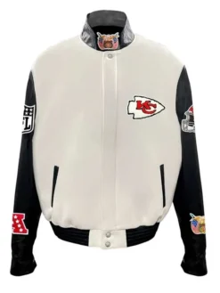 Travis Kelce Black and White Varsity Jacket