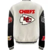 Travis Kelce Black and White Varsity Jacket Back