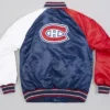 Trudie Montreal Canadiens Youth Satin Varsity Jacket Back