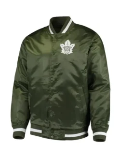Trycia Dare Toronto Maple Leafs Green Satin Varsity Jacket