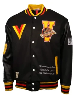 Vancouver Canucks Black Wool Letterman Jacket
