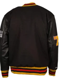 Vancouver Canucks Black Wool Letterman Jacket Back