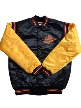 Vancouver Canucks Black and Gold Skate Satin Jacket