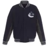 Vancouver Canucks Navy Wool Varsity Jacket