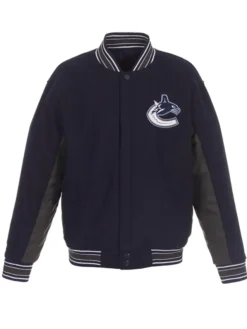 Vancouver Canucks Navy Wool Varsity Jacket