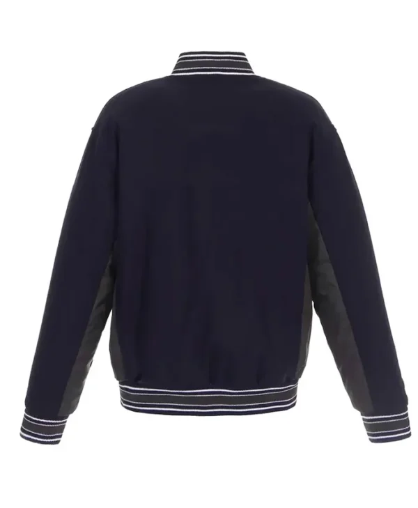 Vancouver Canucks Navy Wool Varsity Jacket Back