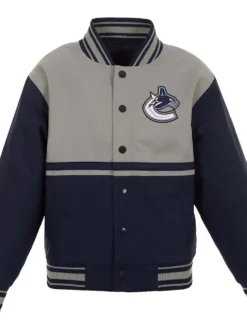 Vancouver Canucks Youth Poly Twill Full Snap Jacket