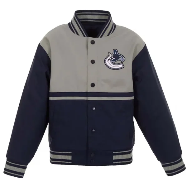 Vancouver Canucks Youth Poly Twill Full Snap Jacket