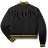 Vegas Golden Knights Black Wool Letterman Jacket Back