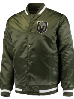 Vegas Golden Knights Satin Green Starter Varsity Jacket