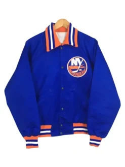Vintage 90s New York Islanders Blue Varsity Jacket