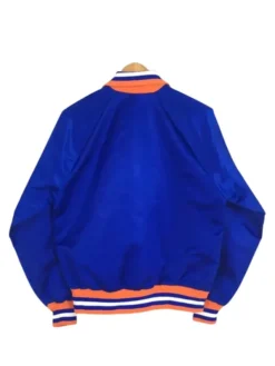 Vintage 90s New York Islanders Blue Varsity Jacket Back