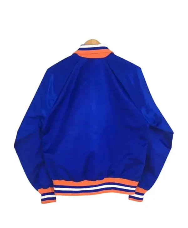 Vintage 90s New York Islanders Blue Varsity Jacket Back