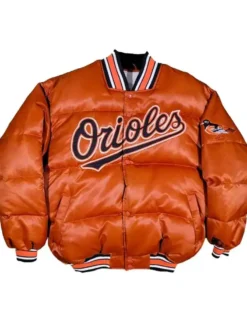 Vintage Baltimore Orioles 90s Puffer Orange Jacket