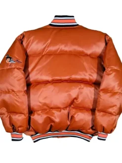 Vintage Baltimore Orioles 90s Puffer Orange Jacket Back