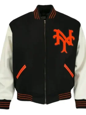 Violette New York Giants Black Wool Bomber Jacket