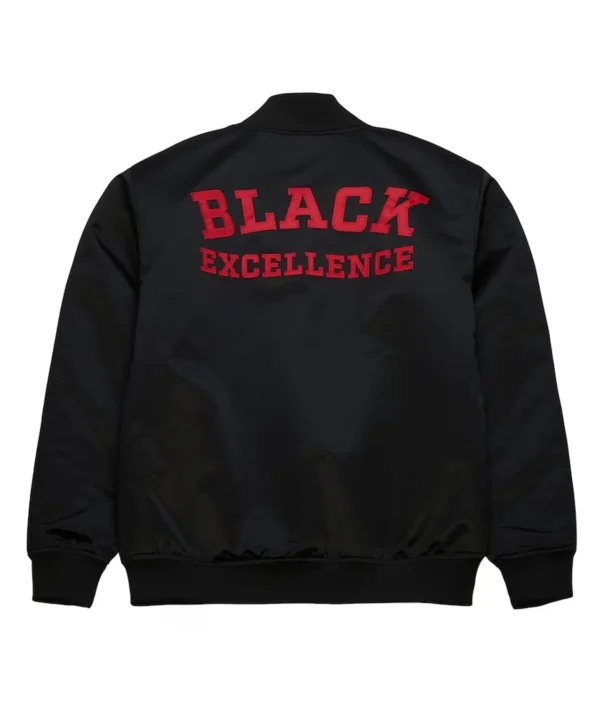 Wagner San Francisco 49ers Black Excellence Satin Jacket Back