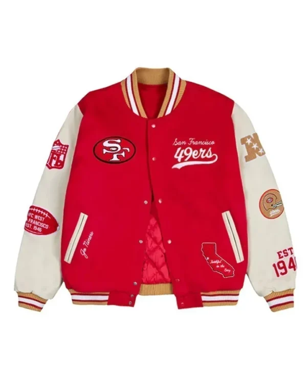 Waldo Varsity San Francisco 49ers Red Letterman Jacket