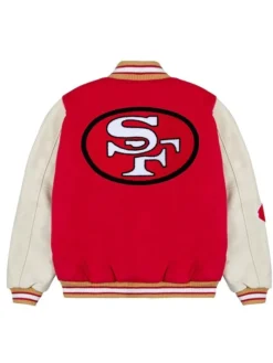 Waldo Varsity San Francisco 49ers Red Letterman Jacket Back