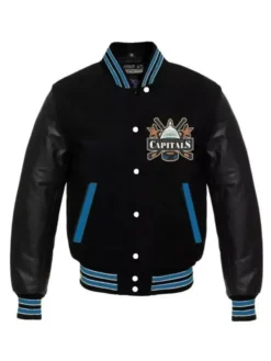 Washington Capitals Black Wool Letterman Varsity Jacket