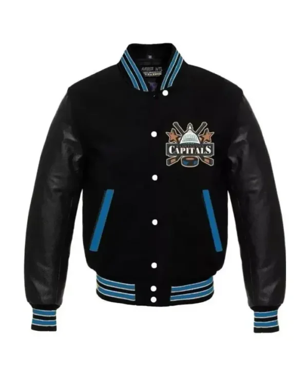 Washington Capitals Black Wool Letterman Varsity Jacket