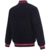 Washington Capitals Navy Blue Vintage Bomber Jacket Back