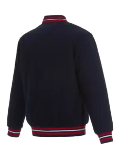 Washington Capitals Navy Blue Vintage Bomber Jacket Back