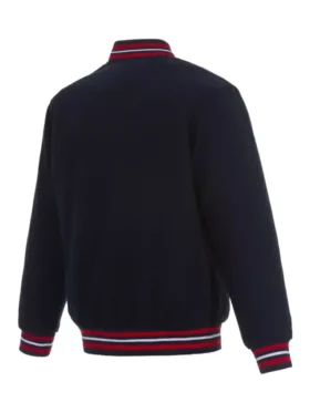 Washington Capitals Navy Blue Vintage Bomber Jacket Back