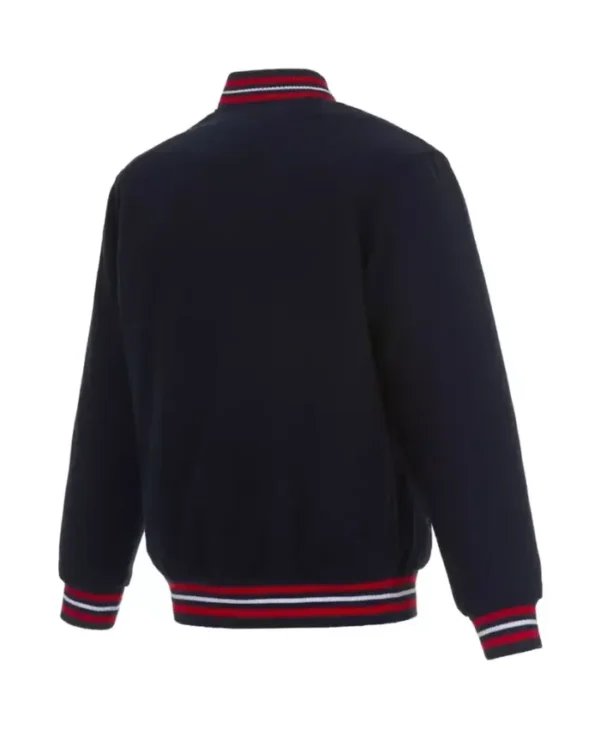 Washington Capitals Navy Blue Vintage Bomber Jacket Back