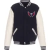 Washington Capitals Wool Black and White Varsity Jacket