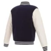 Washington Capitals Wool Black and White Varsity Jacket Back