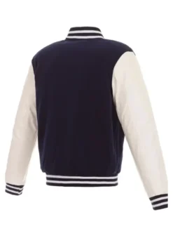 Washington Capitals Wool Black and White Varsity Jacket Back