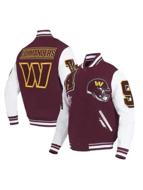 Washington Commanders Burgundy Wool Varsity Jacket
