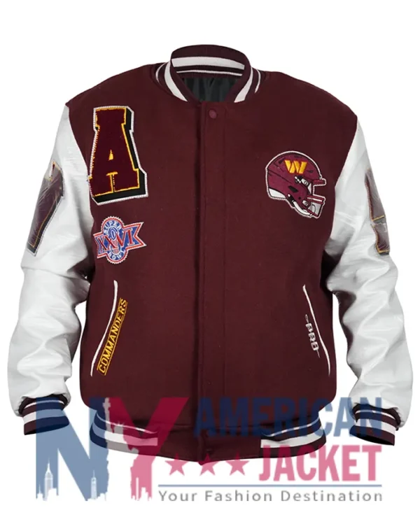 Washington Commanders Burgundy Wool Varsity Jacket