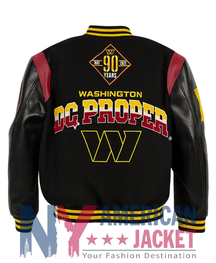 Washington Javier Commanders Black Varsity Jacket