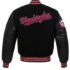 Washington Nationals Black Wool Varsity Jacket Back