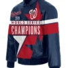Washington Nationals Champions Nationals Black Leather Jacket
