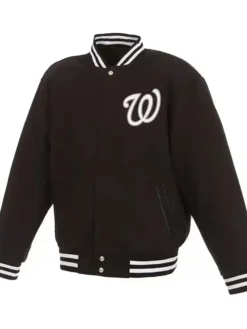 Washington Nationals Classic Brown Wool Varsity Jacket