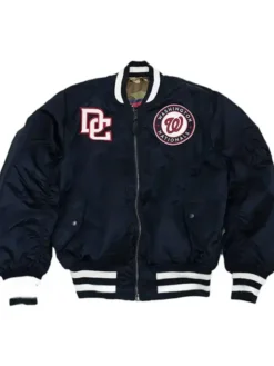 Washington Nationals Ma 1 Navy Blue Varsity Jacket