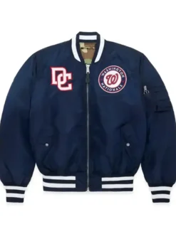 Washington Nationals Navy Blue Bomber Ma 1 Jacket