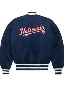 Washington Nationals Navy Blue Bomber Ma 1 Jacket Back