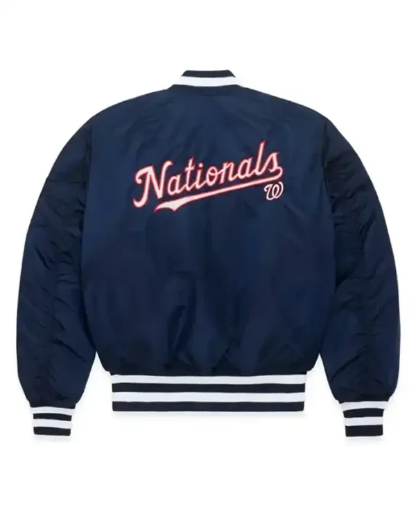 Washington Nationals Navy Blue Bomber Ma-1 Jacket Back