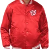 Washington Nationals Red Satin Varsity Jacket