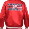 Washington Nationals Red Satin Varsity Jacket Back