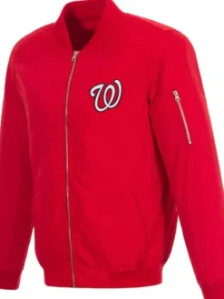Washington Nationals Zip Bomber Red Jacket