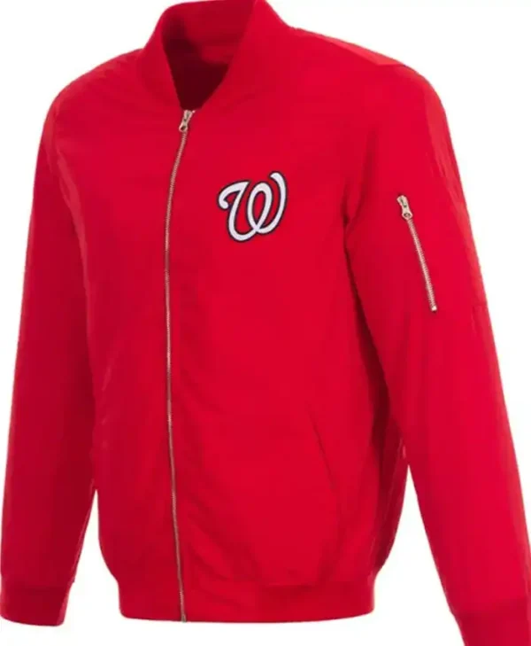 Washington Nationals Zip Bomber Red Jacket