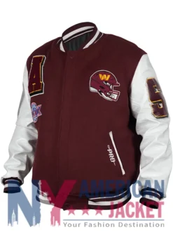 Washington Wool Commanders Burgundy Varsity Jacket